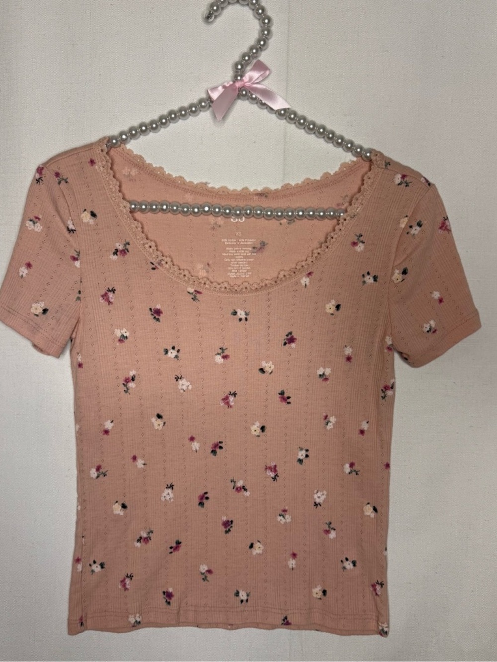 Women’s Short Sleeve Scoop Neck Tee - Dusty Pink Floral